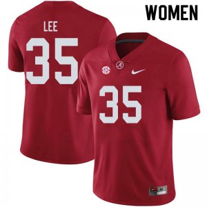 NCAA Women's Alabama Crimson Tide #35 Shane Lee Stitched College 2019 Nike Authentic Crimson Football Jersey OS17E76NG